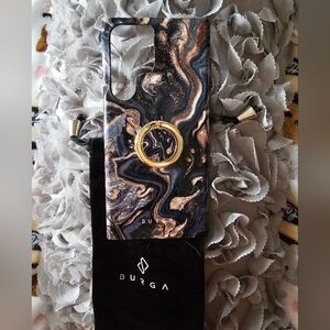 Burga Galaxy S23 Ultra Black and Gold Marble Phone Case